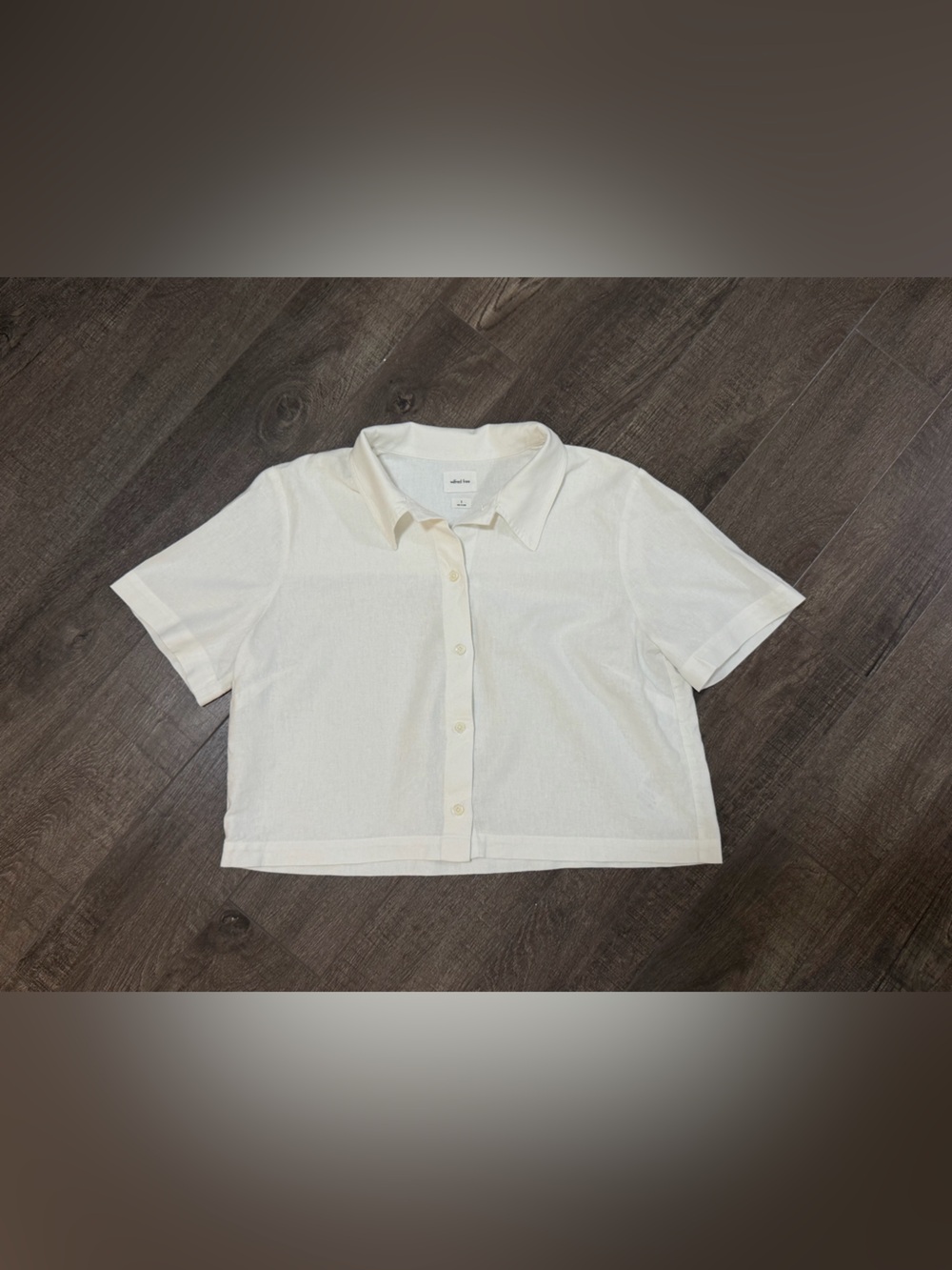 Aritzia Wilfred Free Linen Blend Crop Blouse - size small